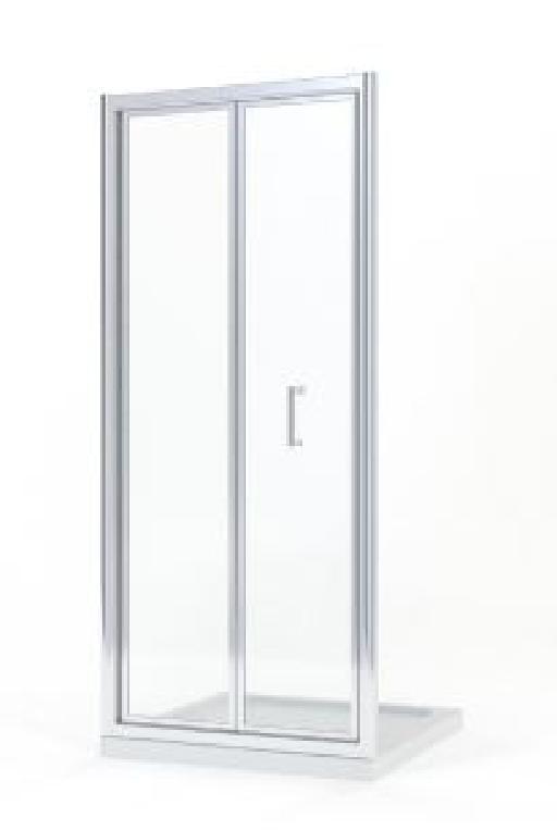 Waterfront///NE642.90/// Porte de douche pliante 87-91 cm H1900 cadre chrome verre transp 4mm - Waterfront